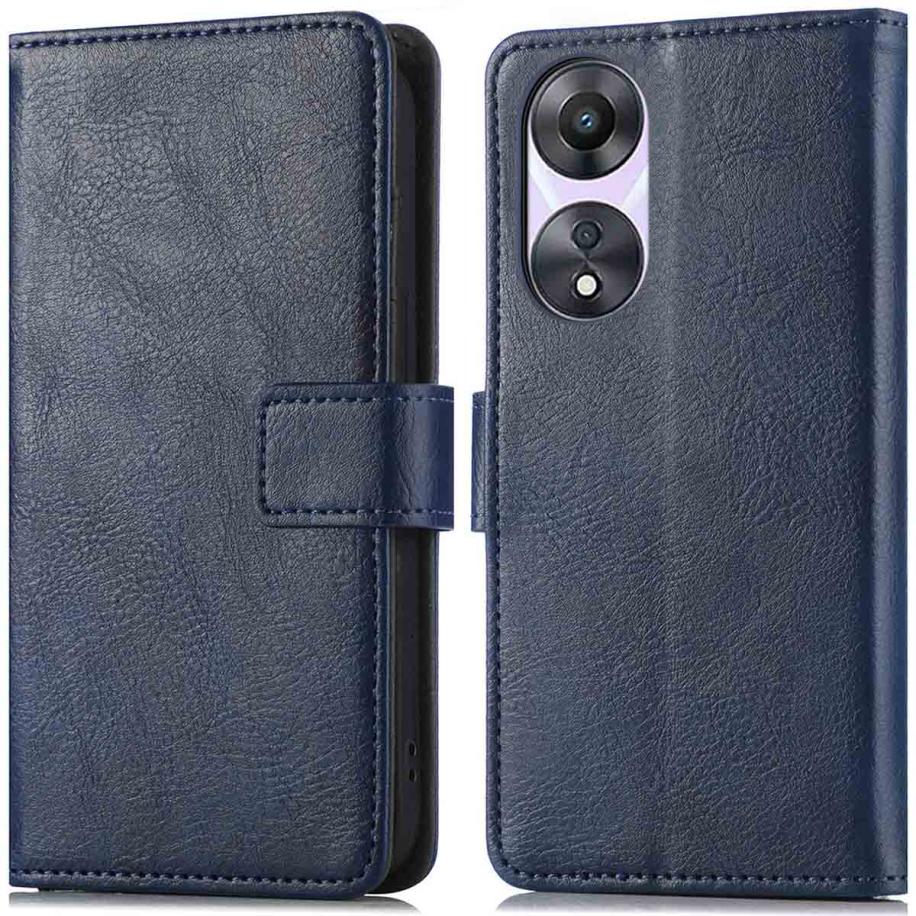 imoshion Luxe Bookcase voor de Oppo A78 (4G) - Donkerblauw Blauw