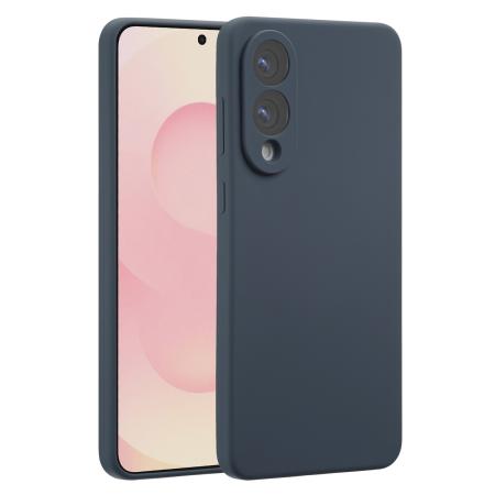Accezz Liquid Silicone Backcover met MagSafe voor de Samsung Galaxy S25 Edge - Donkerblauw