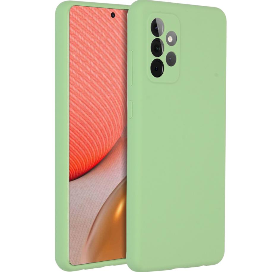 Accezz Liquid Silicone Backcover voor de Samsung Galaxy A72 - Groen Groen
