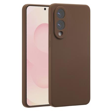 Accezz Liquid Silicone Backcover met MagSafe voor de Samsung Galaxy S25 Edge - New Tea Brown