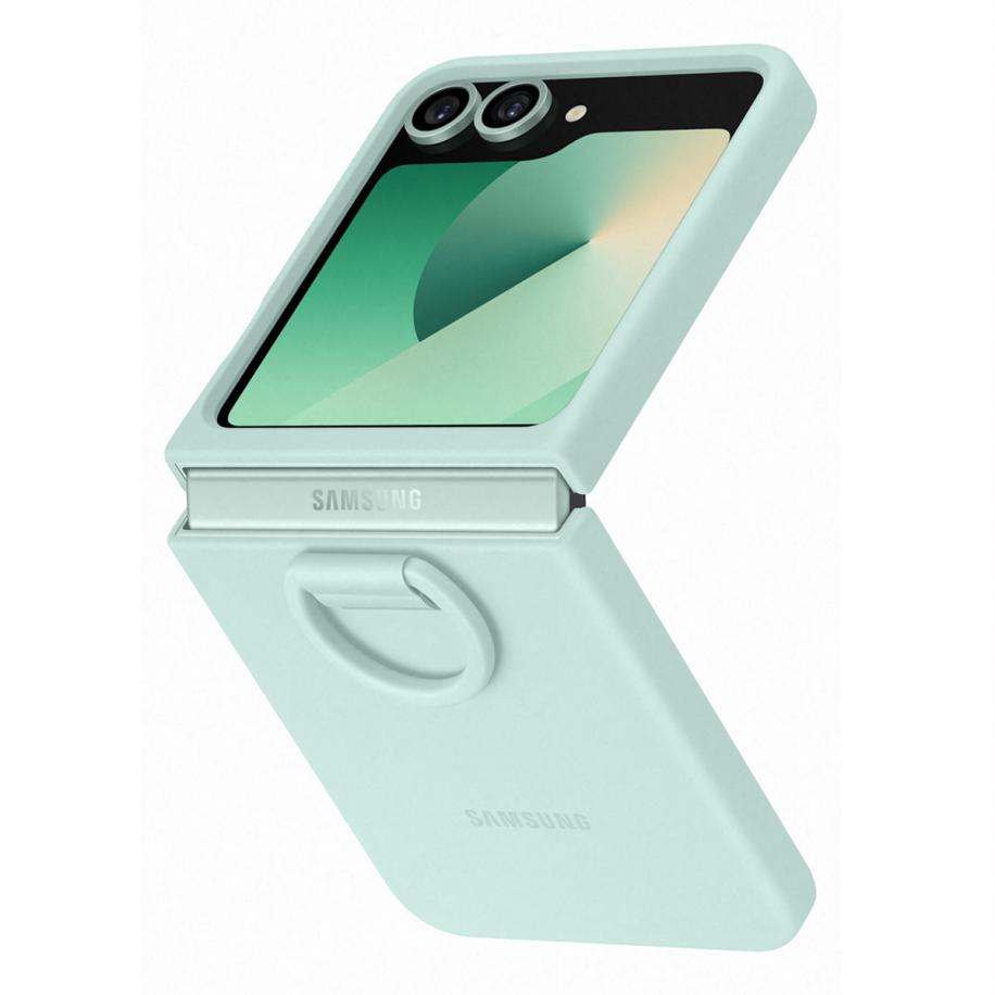 Originele Silicone Cover Ring voor de Samsung Galaxy Z Flip 6 / Flip 7 FE - Mint Groen