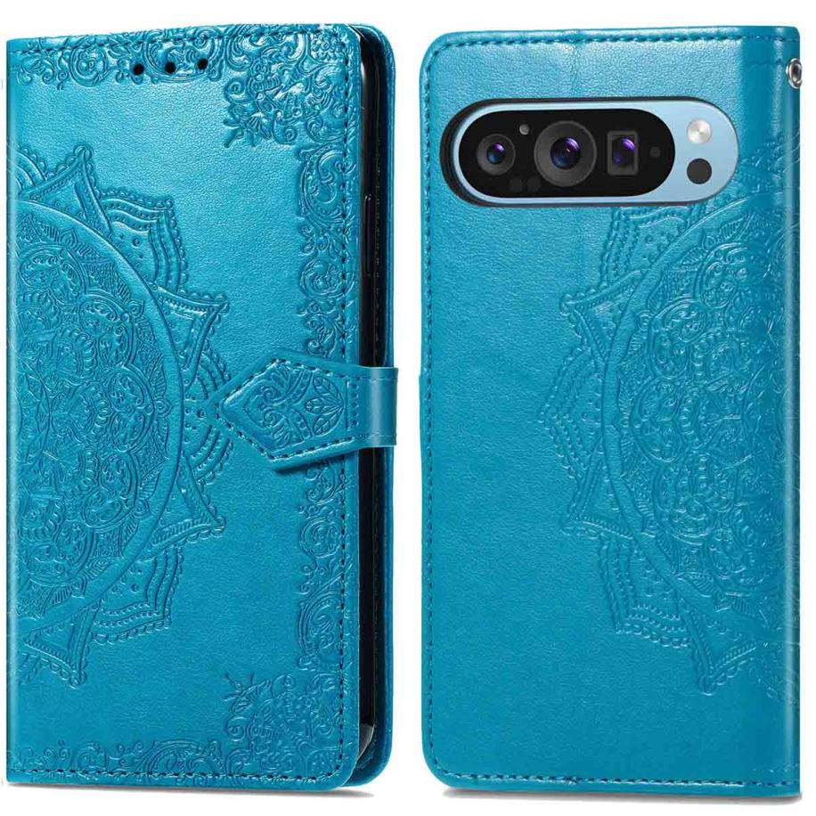 imoshion Mandala Bookcase voor de Google Pixel 9 Pro XL - Turquoise Blauw