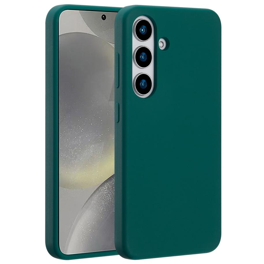 Accezz Liquid Silicone Backcover met MagSafe voor de Samsung Galaxy S25 - Forest Green Groen