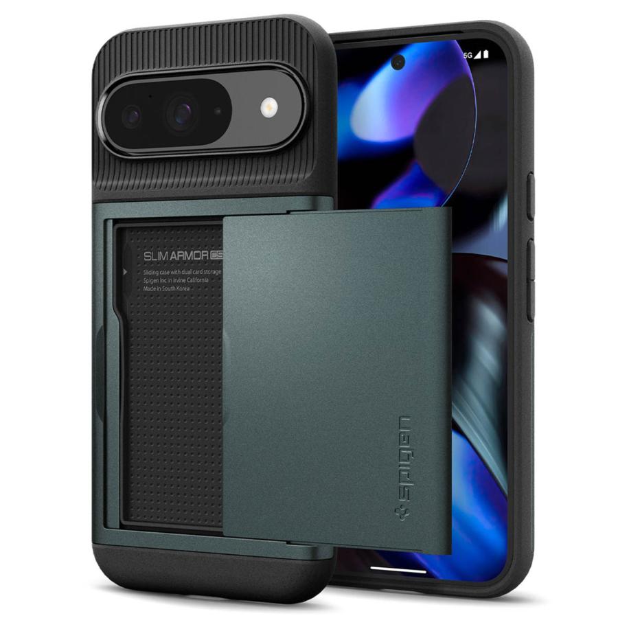 Spigen Slim Armor CS Backcover voor de Google Pixel 9 / 9 Pro - Abyss Green Groen