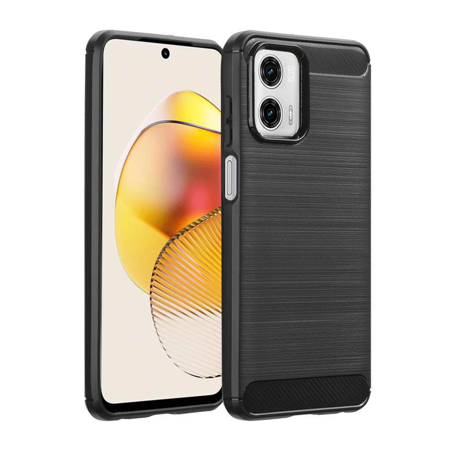 imoshion Brushed Backcover voor de Motorola Moto G73 - Zwart Zwart