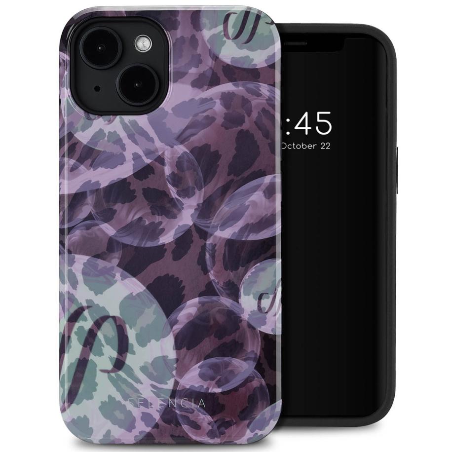 Selencia Vivid Backcover met MagSafe voor de Apple iPhone 14 - Leo Bubble Green Multicolor