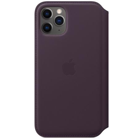 Leather Folio Bookcase voor Apple iPhone 11 Pro - Aubergine