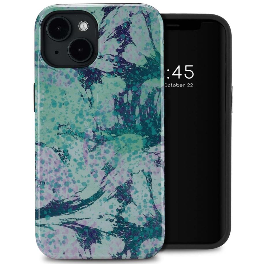 Selencia Vivid Backcover met MagSafe voor de Apple iPhone 14 - Fresh Paint Green Multicolor