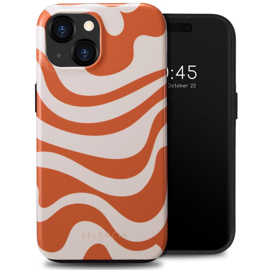 Selencia Vivid Backcover voor de Apple iPhone 15 - Dream Swirl Orange Multicolor