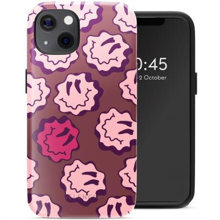 Selencia Vivid Backcover met MagSafe voor de Apple iPhone 13 - Wavy Smiley Pink
