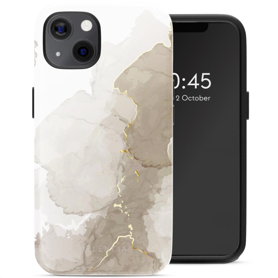 Selencia Vivid Backcover met MagSafe voor de Apple iPhone 13 - Marble Light Brown Multicolor