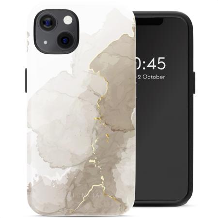 Selencia Vivid Backcover met MagSafe voor de Apple iPhone 13 - Marble Light Brown