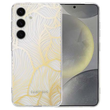 imoshion Design hoesje voor de Samsung Galaxy S25 - Golden Leaves Transparant
