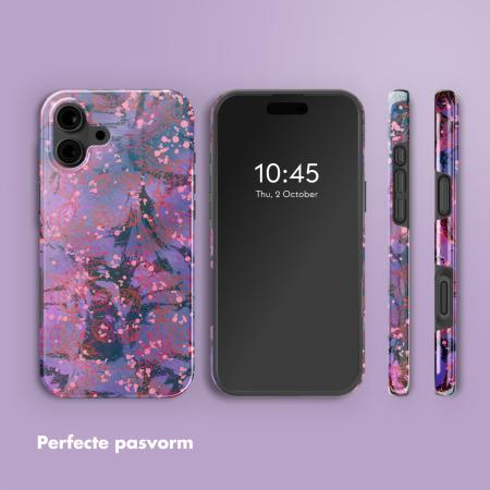 Selencia Vivid Backcover met MagSafe voor de Apple iPhone 16 - Fresh Paint Flower Orange