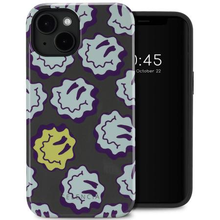 Selencia Vivid Backcover met MagSafe voor de Apple iPhone 14 - Wavy Smiley Green