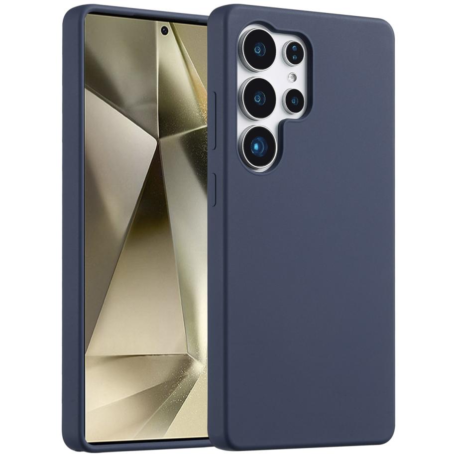 Accezz Liquid Silicone Backcover voor de Samsung Galaxy S25 Ultra - Donkerblauw Blauw