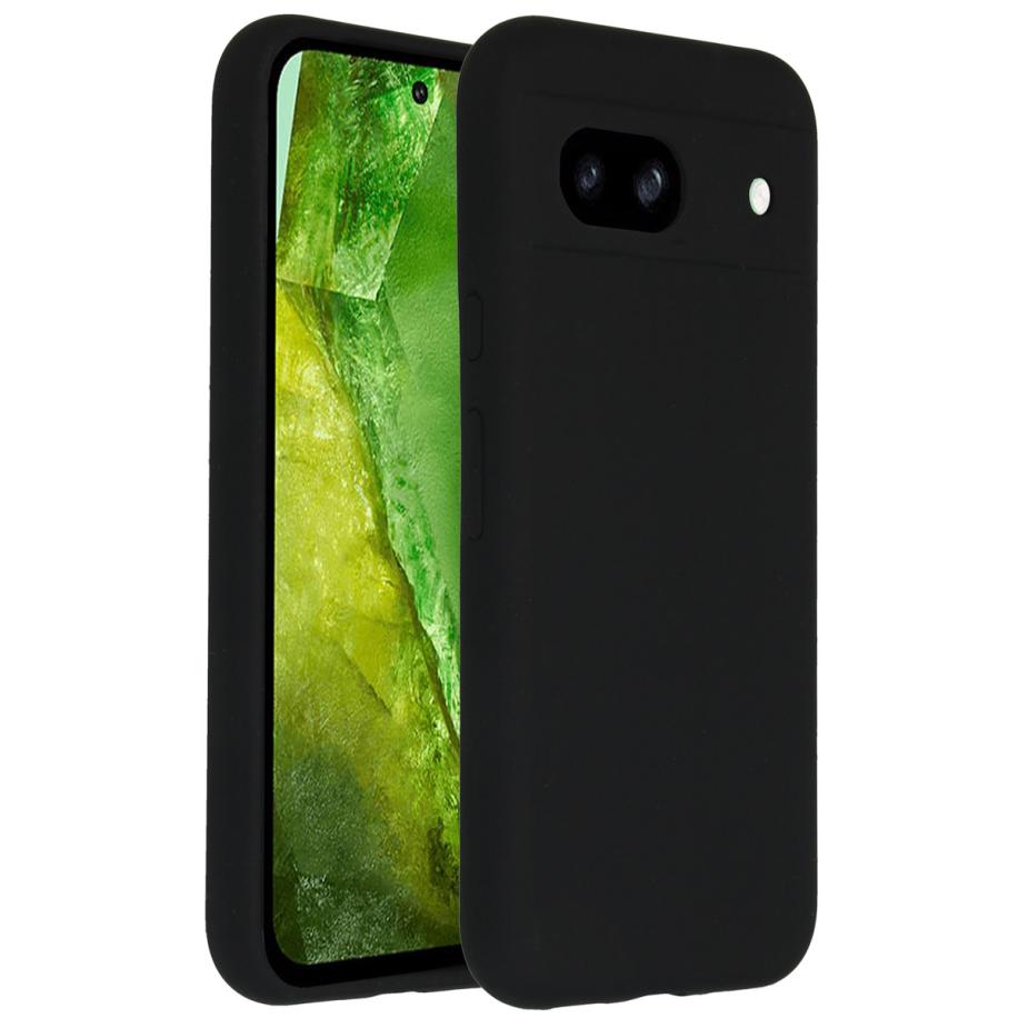 Accezz Liquid Silicone Backcover voor de Google Pixel 8a - Zwart Zwart