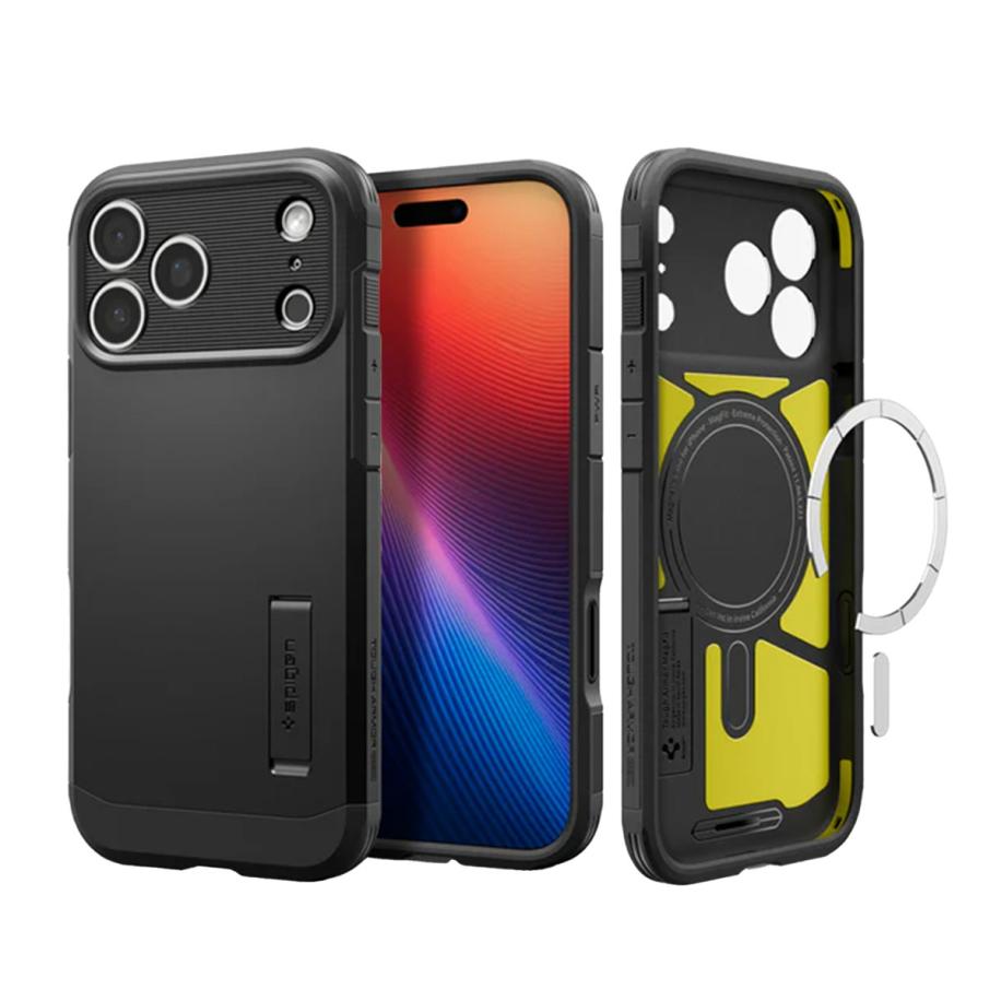 Spigen Tough Armor Backcover MagSafe voor de Apple iPhone 17 Pro - Black Zwart