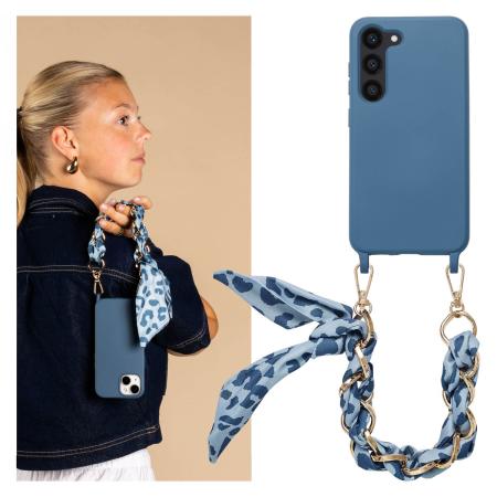 Selencia Backcover met luxe polskoord voor de Samsung Galaxy S23 - Blauw