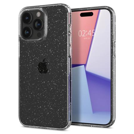 Spigen Liquid Crystal Glitter Backcover voor de Apple iPhone 15 Pro - Crystal Quartz