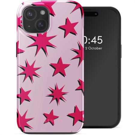 Selencia Vivid Backcover met MagSafe voor de iPhone 15 - Stars Rubine Red Light Pink