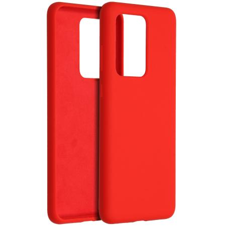 Accezz Liquid Silicone Backcover voor de Samsung Galaxy S20 Ultra - Rood