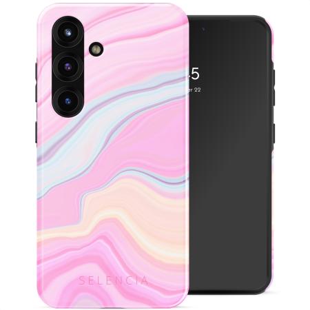 Selencia Vivid Backcover voor de Samsung Galaxy S25 - Pastel Lipstick Marble