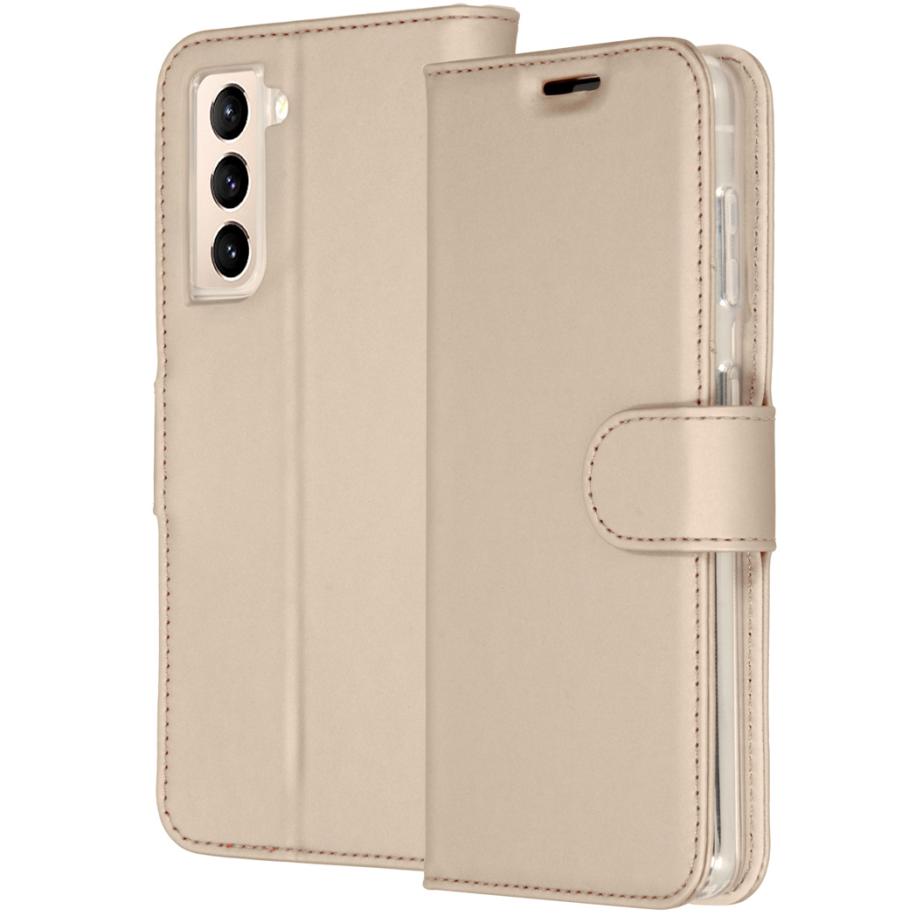 Accezz Wallet Softcase Bookcase voor de Samsung Galaxy S21 Plus - Goud Goud