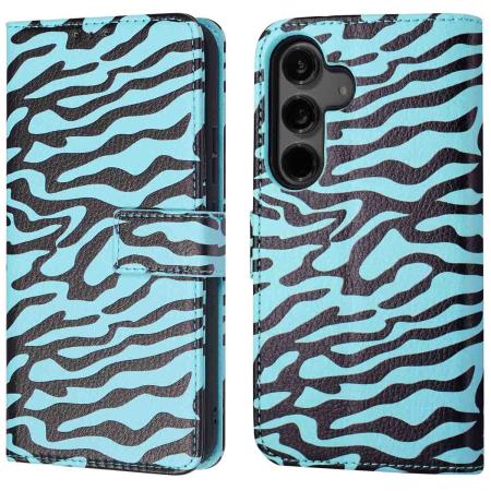 imoshion Design Bookcase voor de Samsung Galaxy S24 - Black Blue Stripes