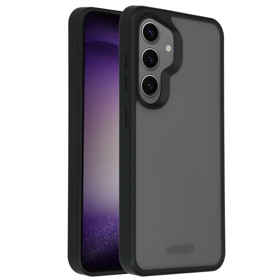 Accezz Rugged Frosted Backcover voor de Samsung Galaxy S24 - Zwart Zwart