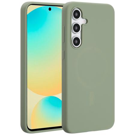 Accezz Liquid Silicone Backcover met MagSafe voor de Samsung Galaxy S24 FE - Cooper Green