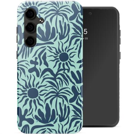 Selencia Vivid Backcover voor de Samsung Galaxy S24 FE - Tropical Vibes Light Blue