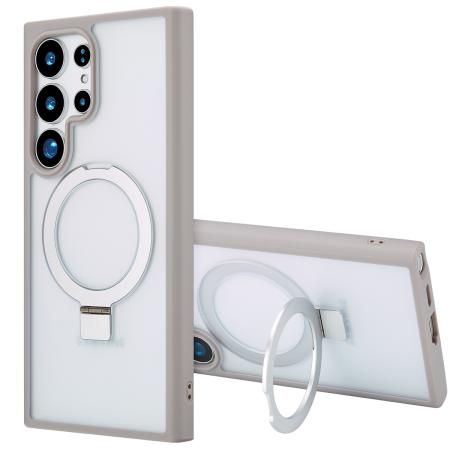 Accezz Ring Stand Backcover met MagSafe voor de Samsung Galaxy S24 Ultra - Grijs