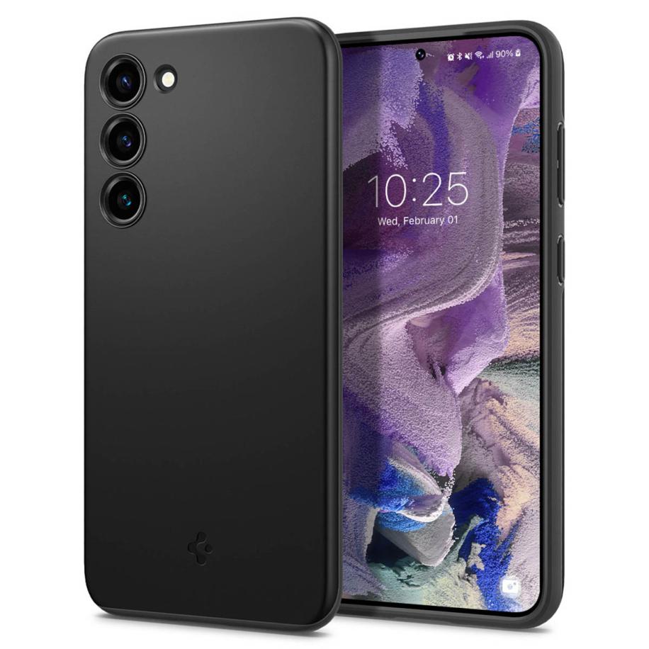 Spigen Thin Fit Backcover voor de Samsung Galaxy S23 - Zwart Zwart