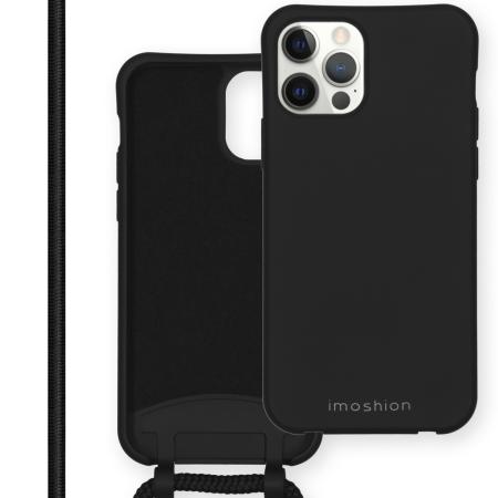 imoshion Color Backcover met afneembaar koord voor de Apple iPhone 12 (Pro) - Zwart