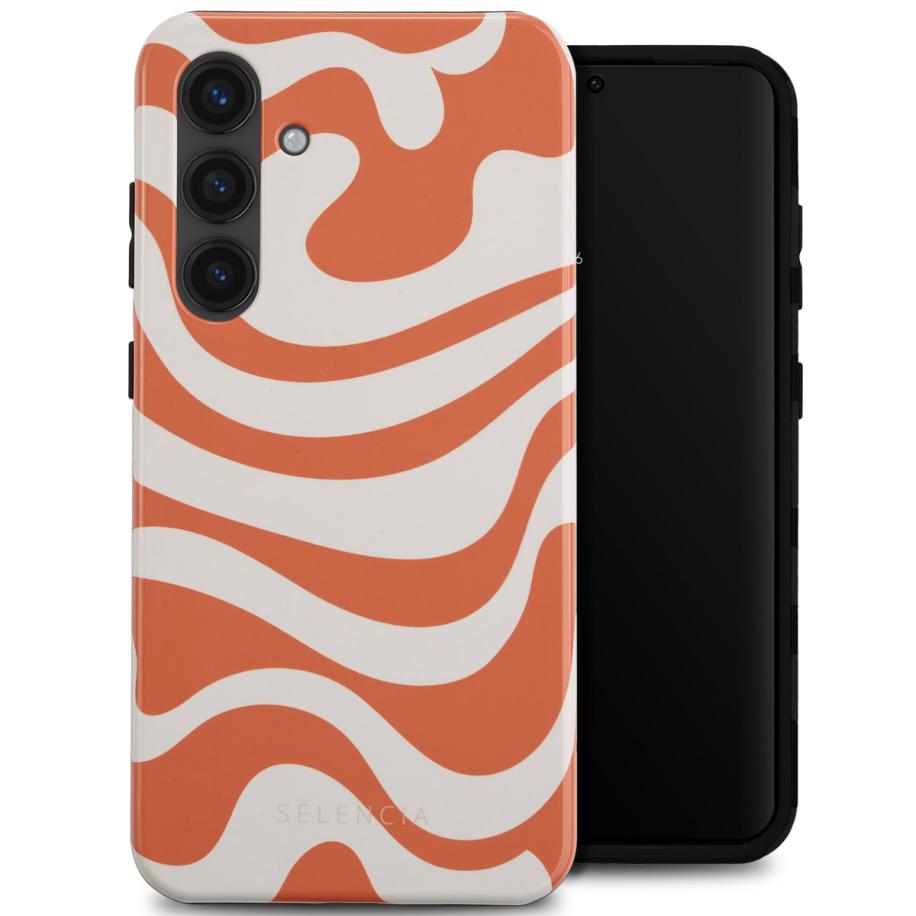 Selencia Vivid Backcover voor de Samsung Galaxy S24 - Dream Swirl Orange Multicolor