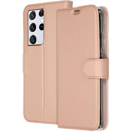 Accezz Wallet Softcase Bookcase voor de Samsung Galaxy S21 Ultra - Rosé Goud