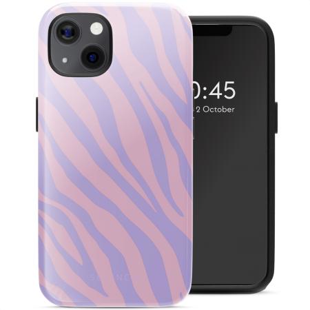 Selencia Vivid Backcover met MagSafe voor de iPhone 13 - Zebra Light Pink Lilac