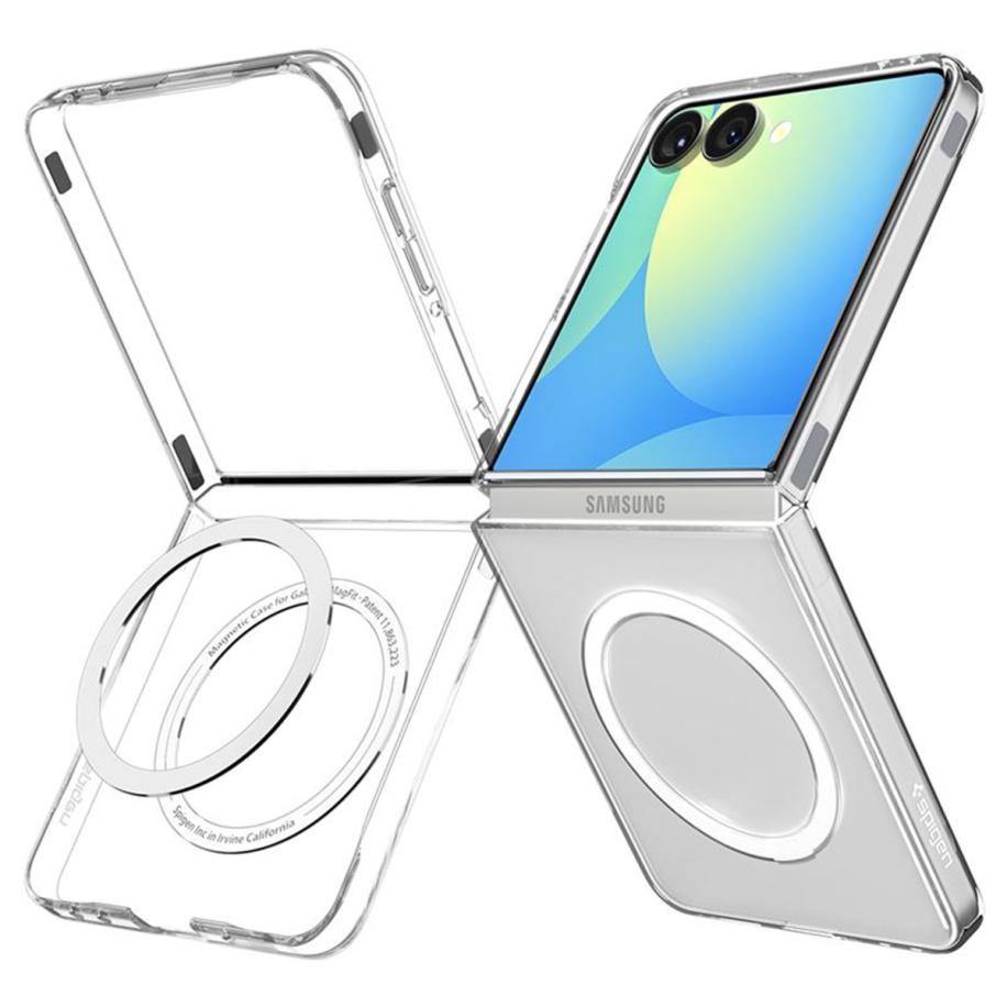 Spigen AirSkin Backcover MagSafe voor de Samsung Galaxy Z Flip 6 / Flip 7 FE - Clear / White Wit