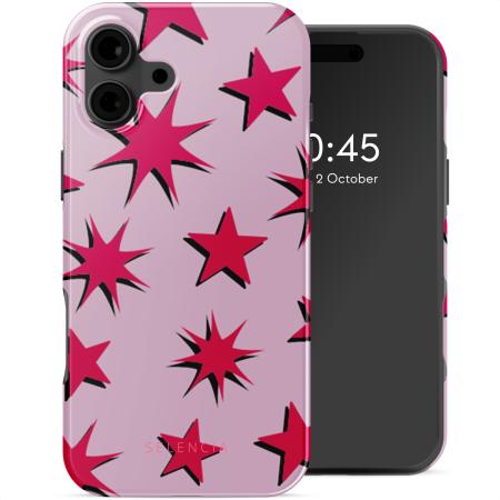 Selencia Vivid Backcover met MagSafe voor de iPhone 16 - Stars Rubine Red Light Pink