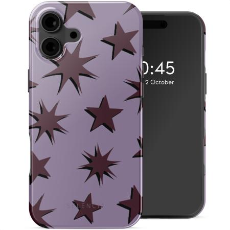 Selencia Vivid Backcover met MagSafe voor de Apple iPhone 16 - Stars Plum Lilac