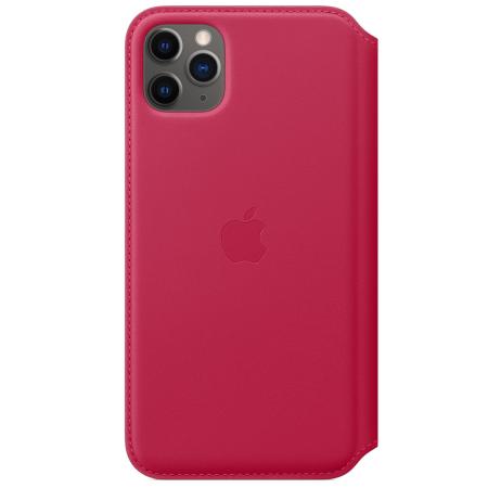 Leather Folio Bookcase voor Apple iPhone 11 Pro Max - Raspberry