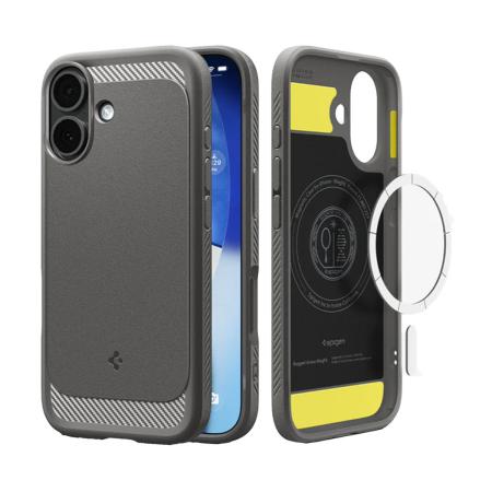 Spigen Rugged Armor Backcover MagSafe voor de Apple iPhone 17 - Grey