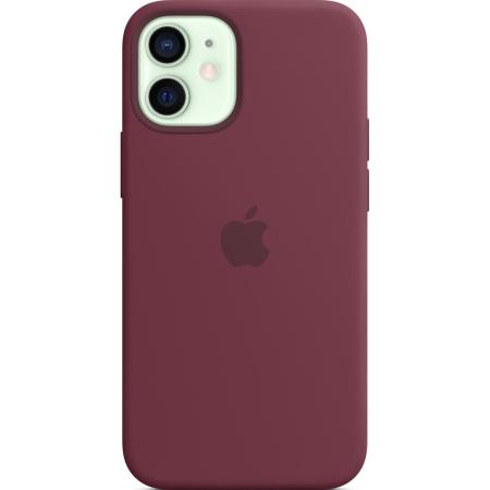 Silicone Backcover MagSafe voor de Apple iPhone 12 Mini - Plum