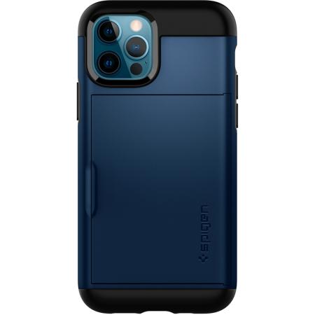 Spigen Slim Armor CS Backcover voor de Apple iPhone 12 (Pro) - Donkerblauw