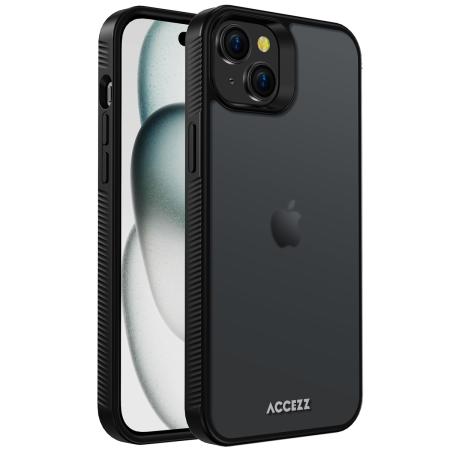 Accezz Rugged Frosted Backcover voor de iPhone 15 Plus - Zwart