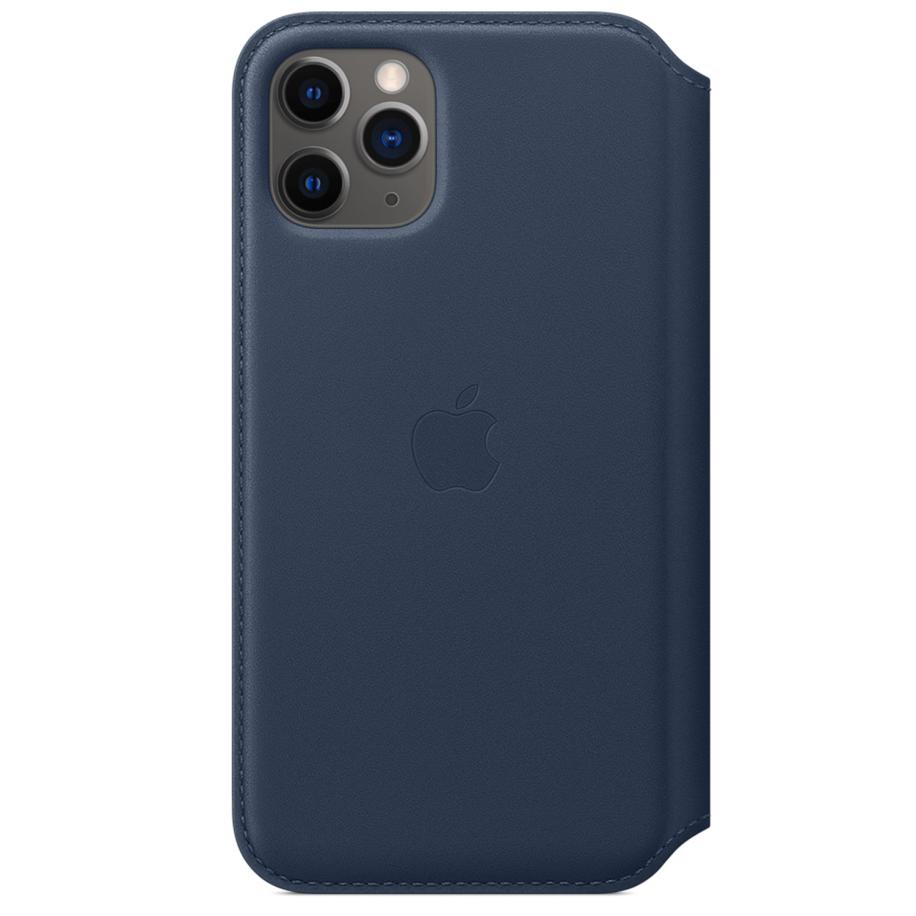 Leather Folio Bookcase voor Apple iPhone 11 Pro - Deep Sea Blue Blauw