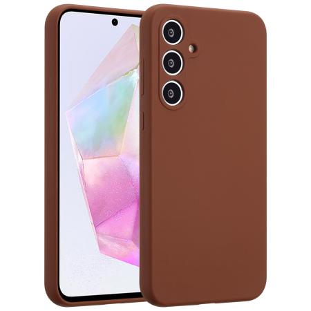 Accezz Liquid Silicone Backcover voor de Samsung Galaxy A35 - New Tea Brown