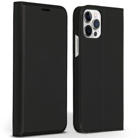 Accezz Premium Leather Slim Bookcase voor de Apple iPhone 12 (Pro) - Zwart