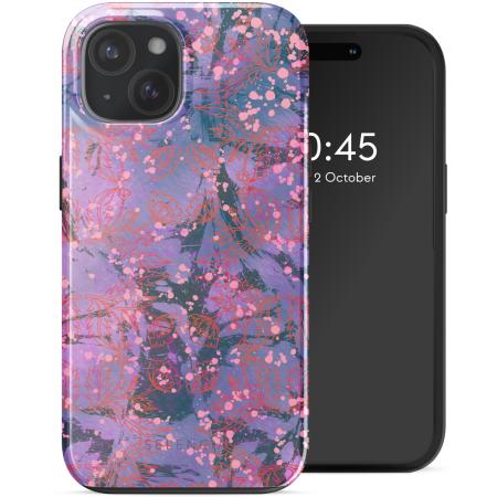 Selencia Vivid Backcover met MagSafe voor de iPhone 15 - Fresh Paint Flower Orange